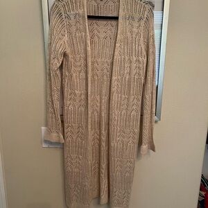 Elegant Cream Open-Front Cardigan